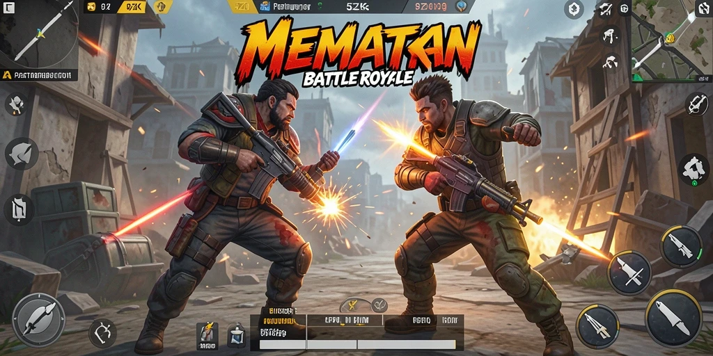 Tampilan gameplay mendebarkan dari 5ZK di arena Battle Royale.