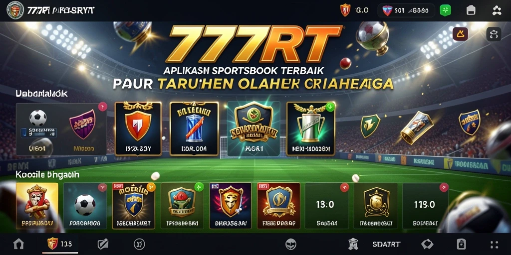Screenshot tampilan utama 777RT dengan opsi taruhan olahraga.