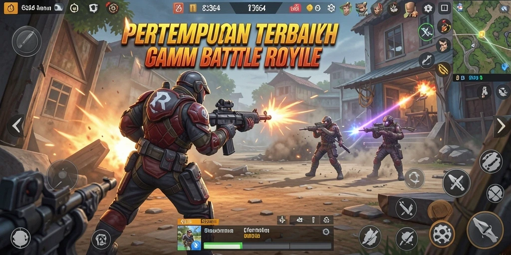 Tangkapan layar dari gameplay menegangkan dalam 8364, game Battle Royale yang seru.