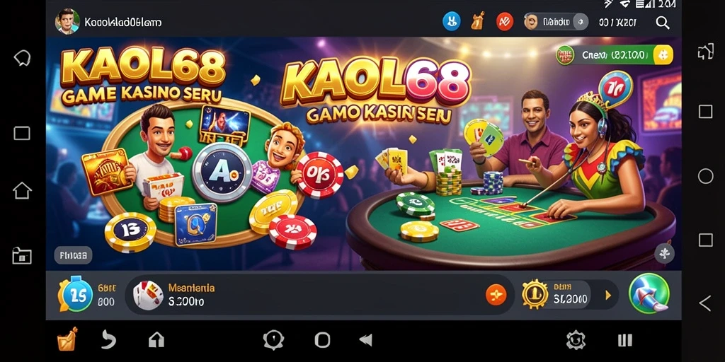 Tampilan gameplay seru di KAOL68 dengan berbagai pilihan taruhan kasino.