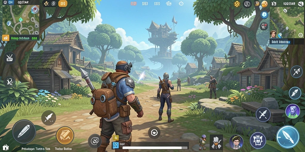 Gameplay QQSTAR menunjukkan keindahan dunia terbuka yang dapat dijelajahi.