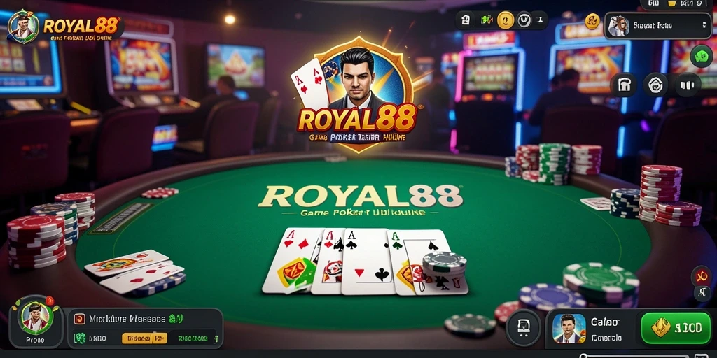 Tampilan gameplay Poker seru dan mendebarkan dari ROYAL88.