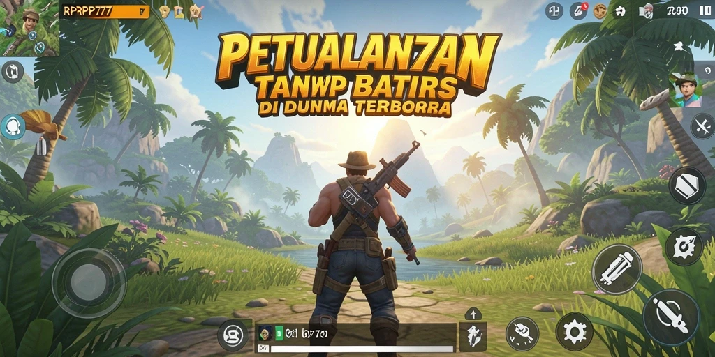 Screenshot utama RPRP777 menunjukkan keindahan dunia terbuka yang luas.