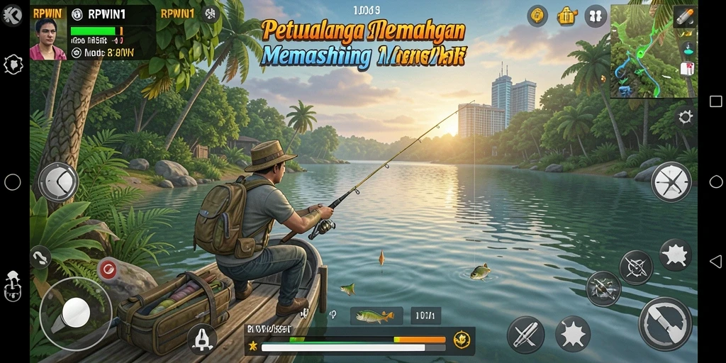 Tangkapan ikan besar dalam gameplay RPWIN1 yang seru.