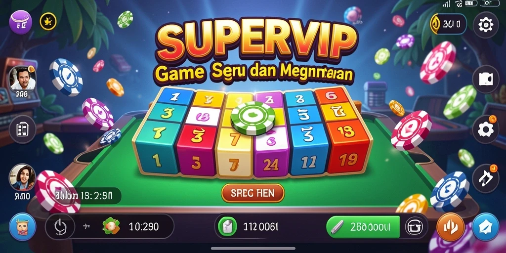 Tampilan seru dalam permainan Bingo SUPERVIP yang menarik.