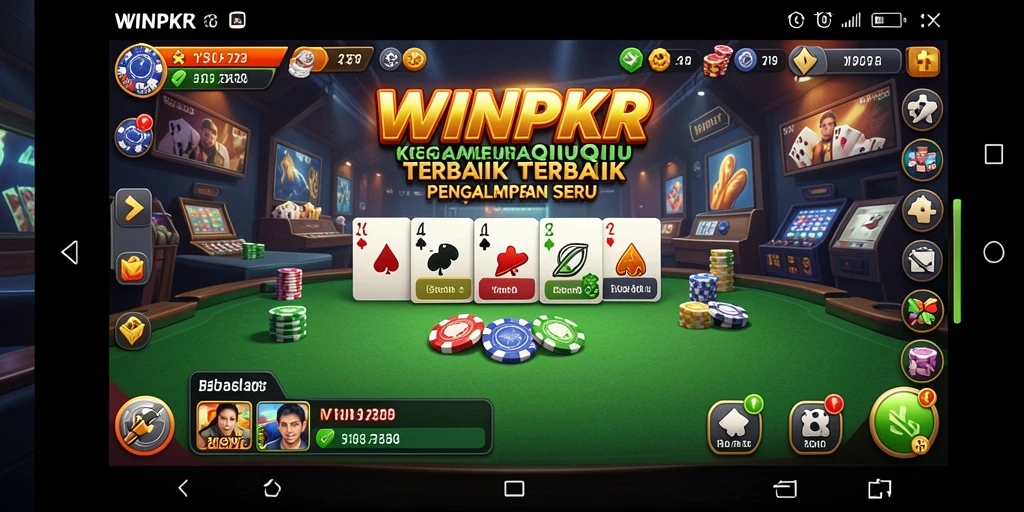 Screenshot WINPKR menampilkan aksi seru dalam permainan QiuQiu.